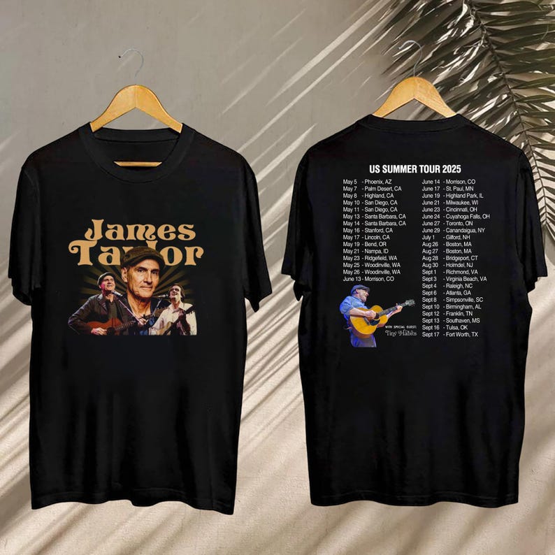 New James Taylor Concert Shirt, James Taylor Summer Tour 2025 Shirt, James Taylor Fan Shirt, James Taylor Merch, James Taylor 90S Vintage Shirt