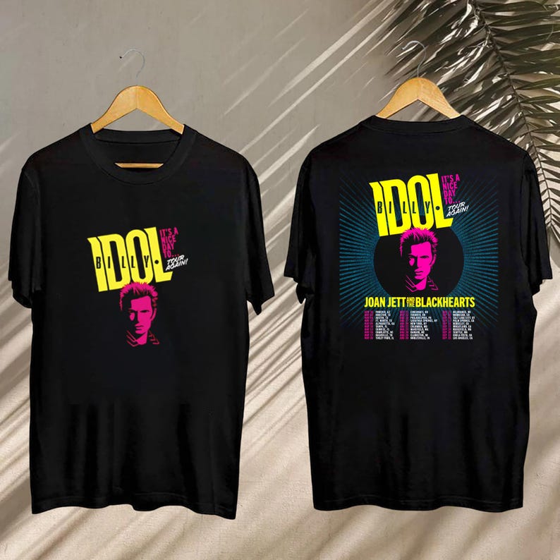 New 2025 Billy Idol It’S Nice Day To Tour Again Shirt, Billy Idol 2025 Concert, Billy Idol Fan Shirt, Billy Idol Merch, Billy Idol Graphic Tee
