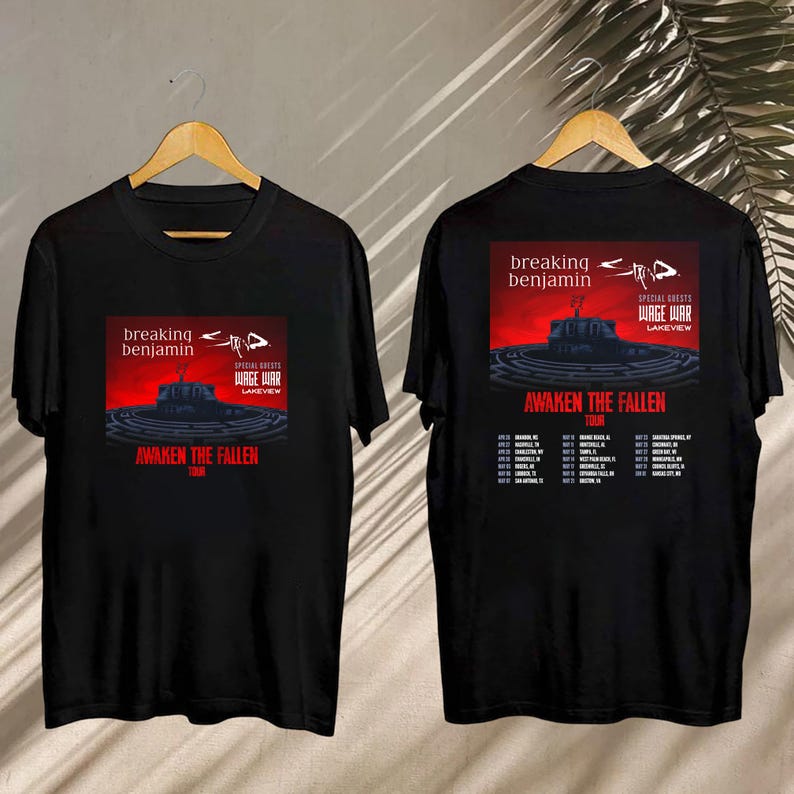New Breaking Benjamin Awaken The Fallen 2025 Tour Shirt, Breaking Benjamin 2025 Concert, Breaking Benjamin Fan Shirt, Breaking Benjamin Merch