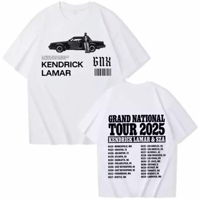 New Gnx Kendrick Lamar Tour 2025 Grand National Tour T Shirt Full Size S-5Xl