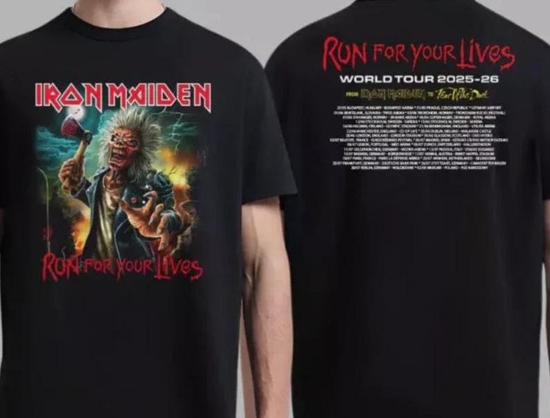 Iron Maiden Run For Your Lives World Tour 2025 26 From Iron Maiden T-Shirt