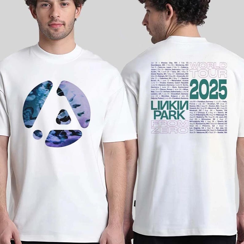 Linkin Park Logo Tour Dates List From Zero World Tour 2025 T-Shirt