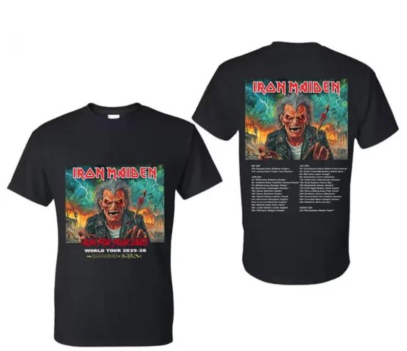 Iron Maiden Run For Your Lives 2025-26 World Tour T-Shirt