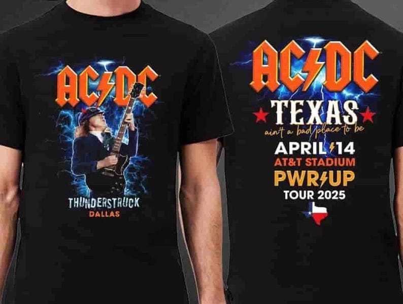 Acdc North American 2025 T-Shirt, Acdc Rock Music Band Tee, Acdc Pwr Up Tour 2025 Shirt, Acdc Gift For Fan, Concert Music 2025