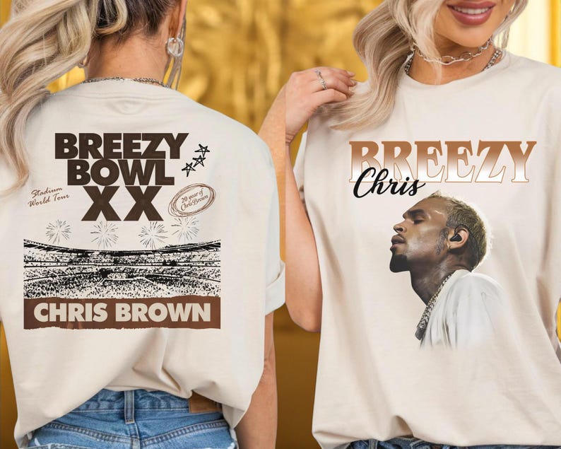 New Chris Breezy Bowl Xx Tour 2025 Shirt, Brown 2025 Concert, Cb T-Shirt, Chris Tour Merch, Breezy Bowl Xx Tour T-Shirt