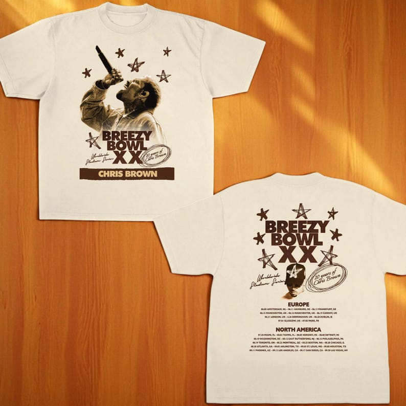 New Chris Breezy Bowl Xx Tour 2025 T-Shirt, Cb Shirt, Chris Tour Merch, Brown 2025 Concert, Breezy Bowl Xx Tour Tee