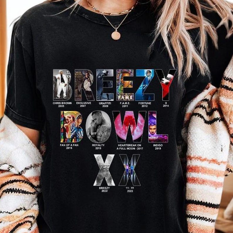 New Comfort Colors Chris Breezy Bowl Xx Tour 2025 T-Shirt, Cb Shirt, Brown 2025 Concert, Chris Tour Merch, Breezy Bowl Xx Tour Shirt