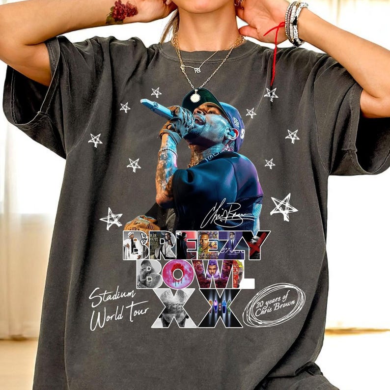 Chris Breezy Bowl Xx Tour Shirt, Cb T-Shirt, Brown 2025 Concert, Breezy Bowl Xx Tour Sweatshirt Hoodie, Chris Tour Merch