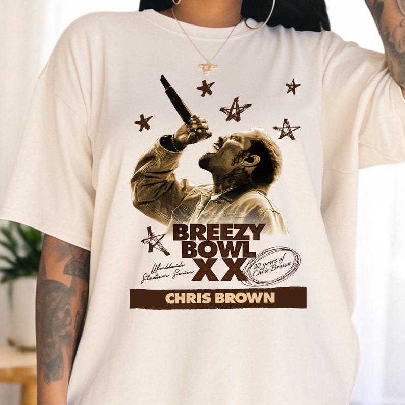 New Comfort Colors Cb T-Shirt, Chris Breezy Bowl Xx Tour 2025 Shirt, Brown 2025 Concert, Chris Tour Merch, Breezy Bowl Xx Tour Shirt