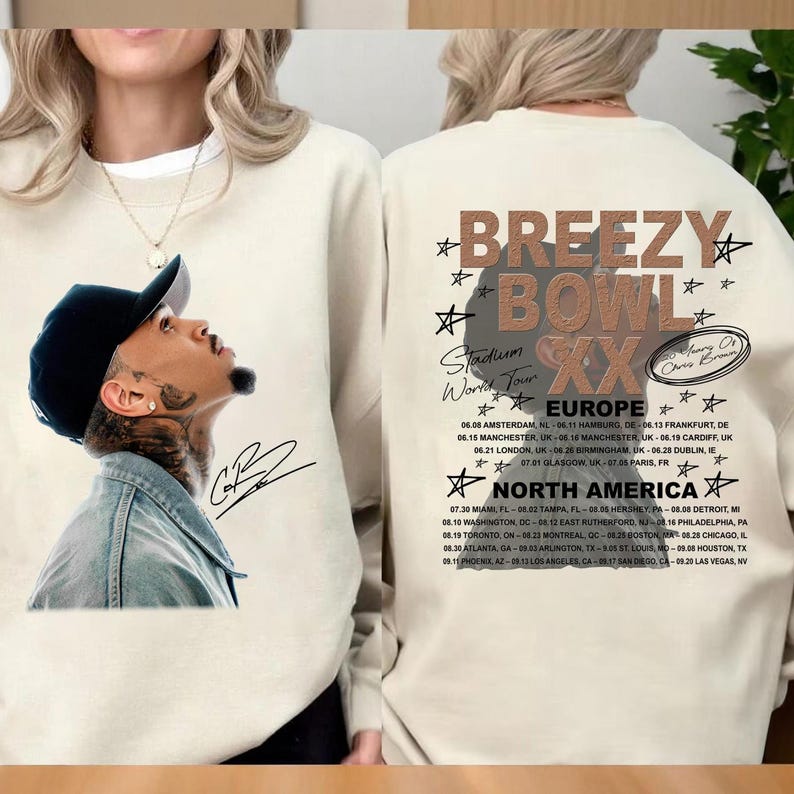 New Cb T-Shirt, Chris Breezy Bowl Xx Tour 2025 Shirt, Brown 2025 Concert, Chris Tour Merch, Breezy Bowl Xx Tour Sweatshirt Hoodie