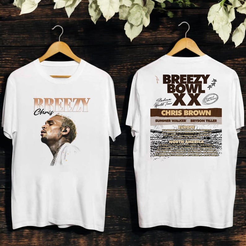New Chris Breezy Bowl Xx Tour 2025 Shirt, Brown 2025 Concert, Chris Tour Merch, Breezy Bowl Xx Tour T-Shirt