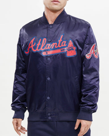 Atlanta Braves Wordmark Men's Satin Baseball Jacket