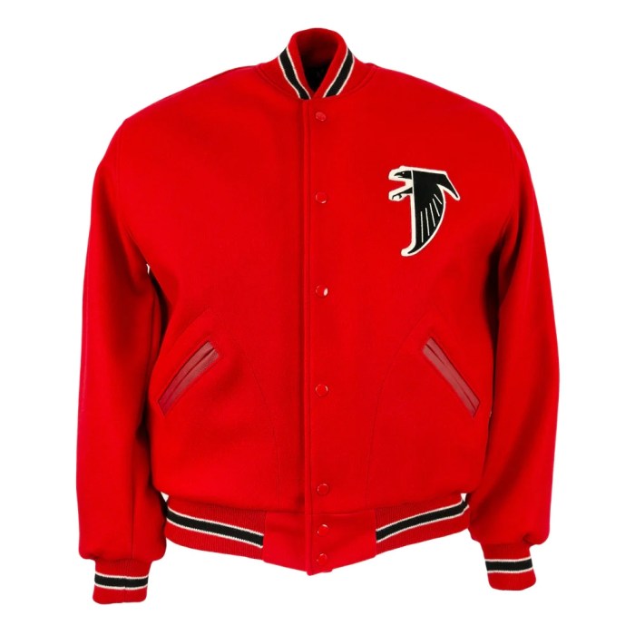 Atlanta Falcons 1967 Authentic Red Wool Baseball Jacket For men