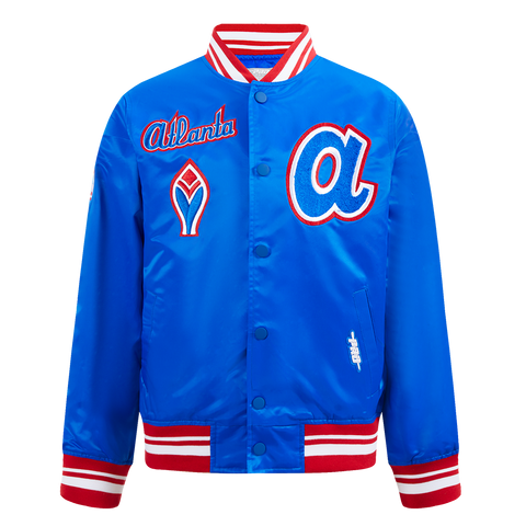Atlanta Braves Retro Classic Big Boys Rib Satin Baseball Jacket