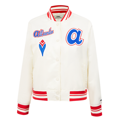 Atlanta Braves Retro Classic Rib Satin Baseball Jacket