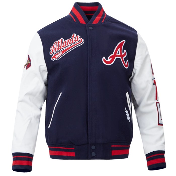Atlanta Braves Script Tail Wool Baseball Jacket For men