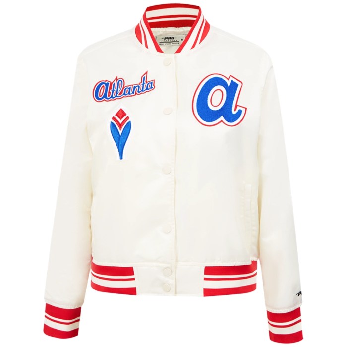 Atlanta Braves Retro Classic Rib Satin Baseball Jacket