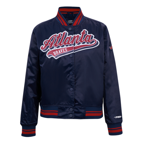 Atlanta Braves Script Tail Satin Baseball Jacket