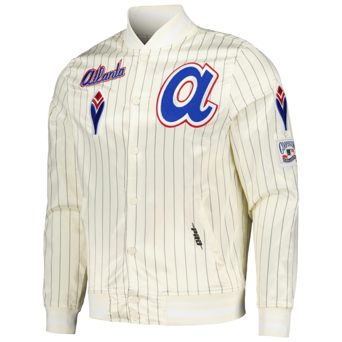 Atlanta Braves Cooperstown Pinstripe Retro Classic Baseball Jacket