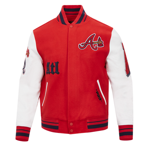 Atlanta Braves Old English Wool Baseball Jacket For men