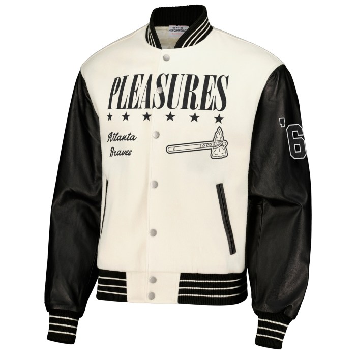 Atlanta Braves Pleasures Full-Snap Wool Baseball Jacket