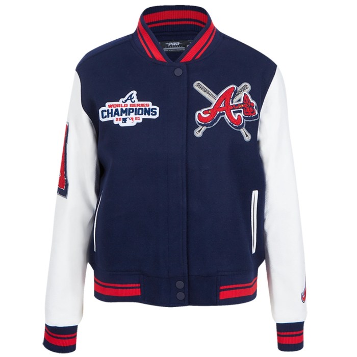 Atlanta Braves Mashup Rib-Knit Wool Letterman Baseball Jacket