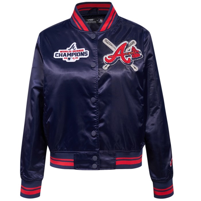 Atlanta Braves Mashup Rib Satin Baseball Jacket
