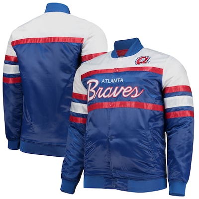 Atlanta Braves Big Tall Coaches Satin Baseball Jacket For men Red
