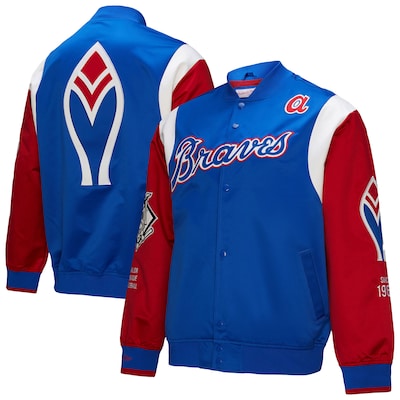 Atlanta Braves Cooperstown Collection Team Origins Satin Baseball Jacket For men