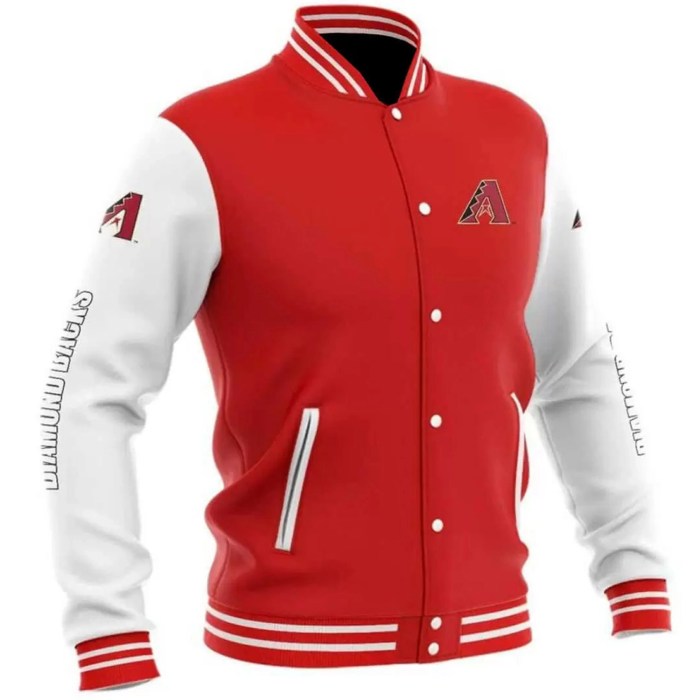 Arizona Diamondbacks Red White Wool Team Baseball Jacket