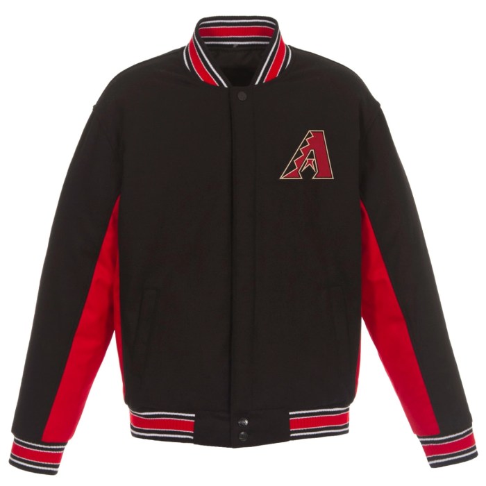 Arizona Diamondbacks Poly Twill Reversible Wool Baseball Jacket Red Retro