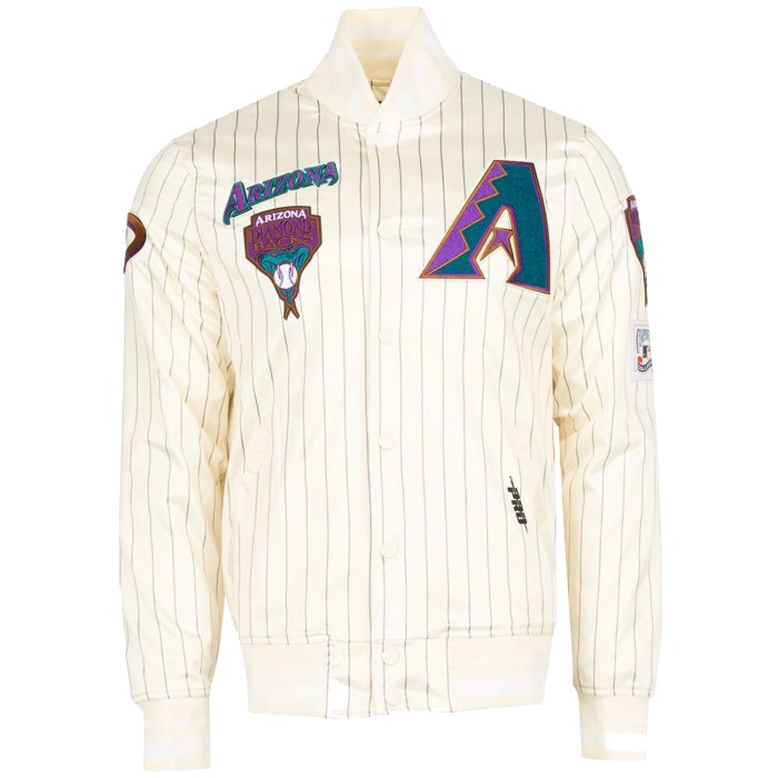 Arizona Diamondbacks Pro Standard Pinstripe Cream Baseball Jacket