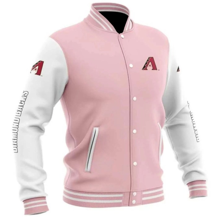 Arizona Diamondbacks Players Wool Varsity Pink White Baseball Jacket For men