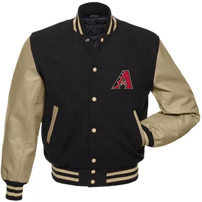 Arizona Diamondbacks Letterman Wool Baseball Jacket For men