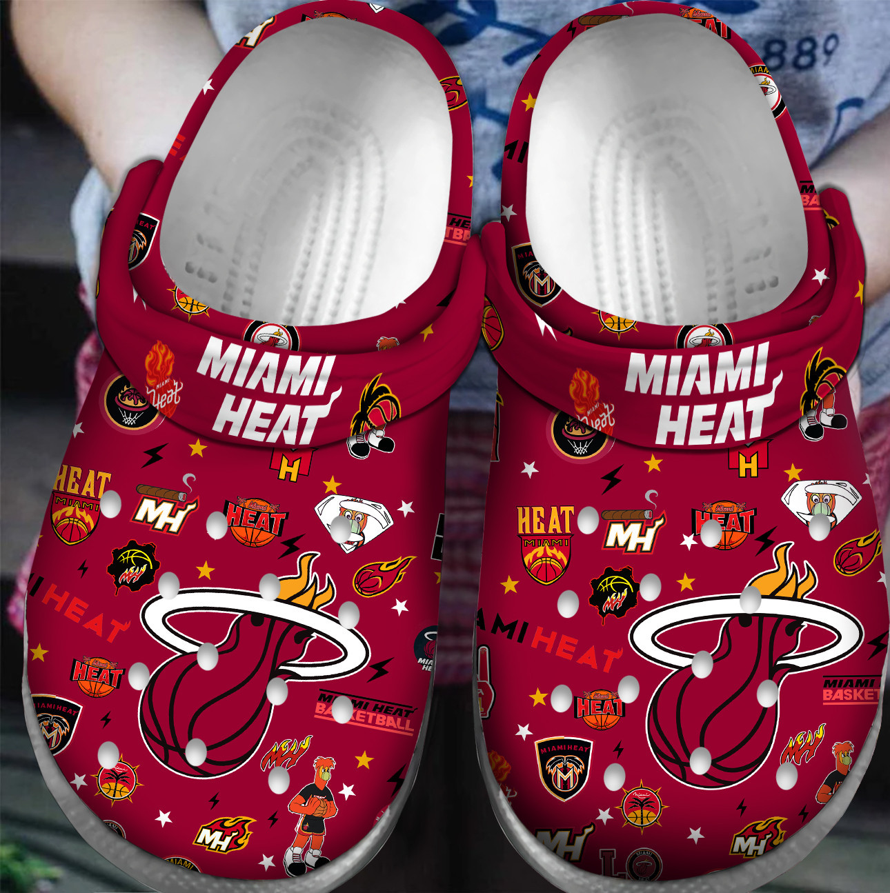 Miami Heat Nba Sport Clogs Shoes For Men Women Classic Crocs-Style Clogs