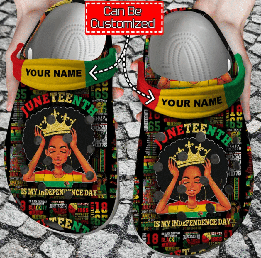 Black Girl Juneteenth Is My Independence Day Classic Crocs-Style Clogs