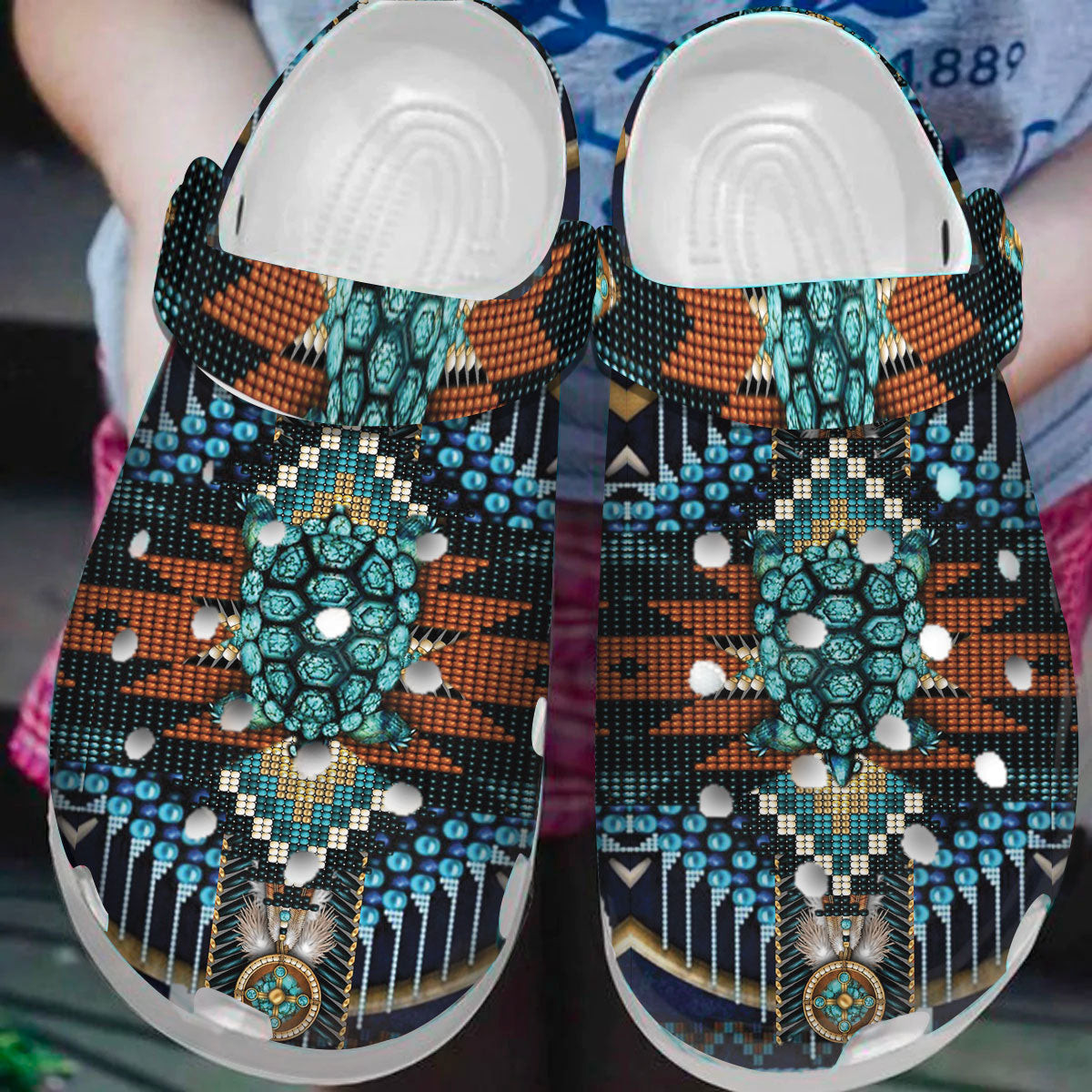 Native American Spirit Turtle Clogs Shoes