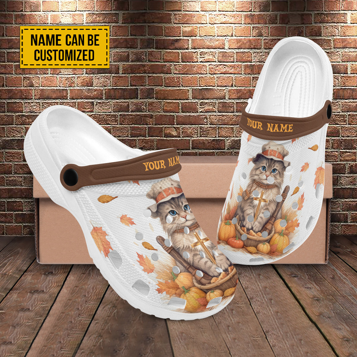 Cat With Pumpkin And Cross Personalizedd Clogs Shoes