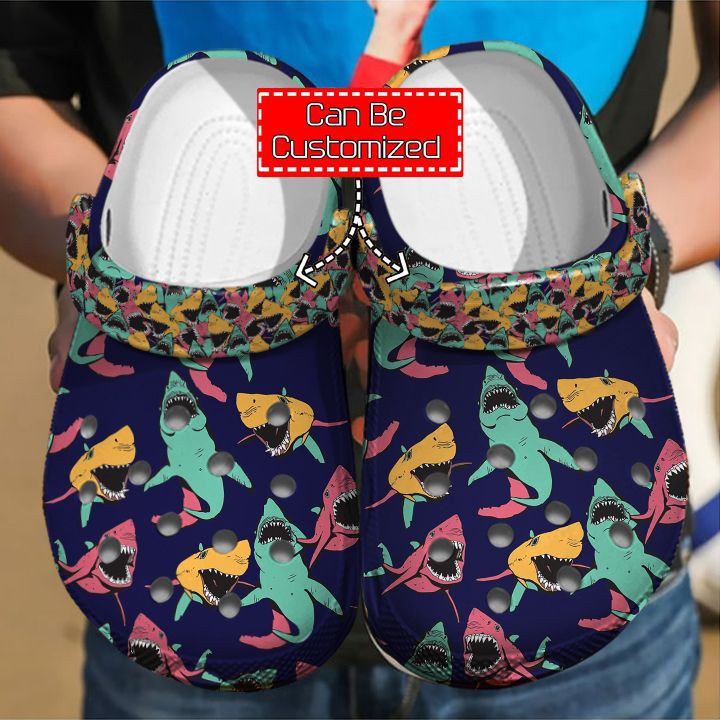 Shark Cute Pattern Shark Crocs