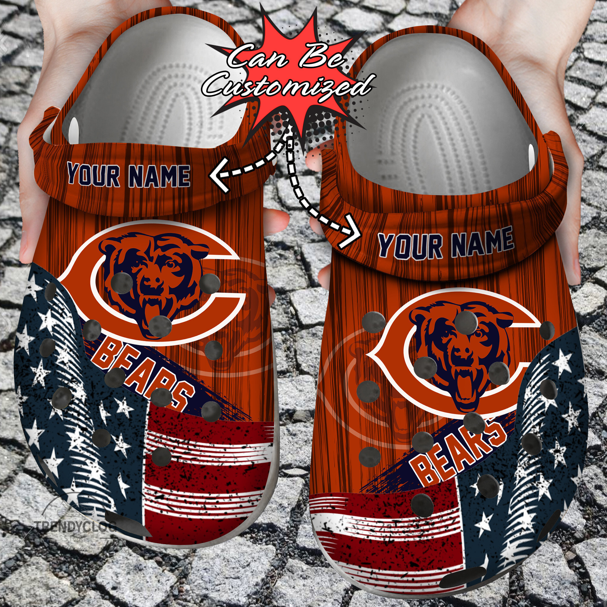 Custom Us Flag Cbears New Clogs Shoes Classic Crocs-Style Clogs