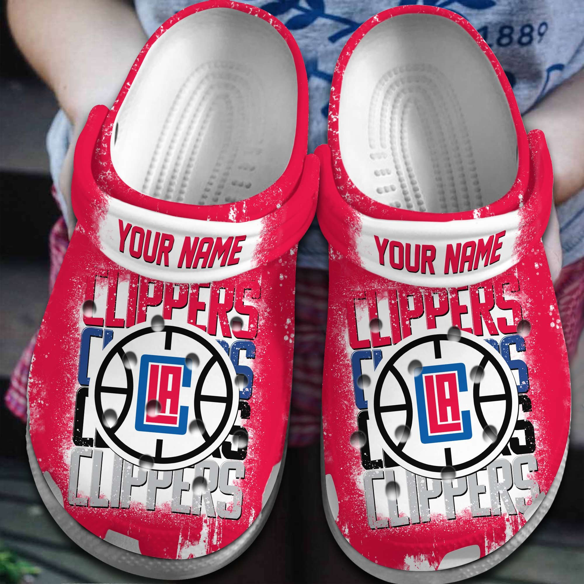 Los Angeles Clippers Nba Basketball Sport Clogs Shoes