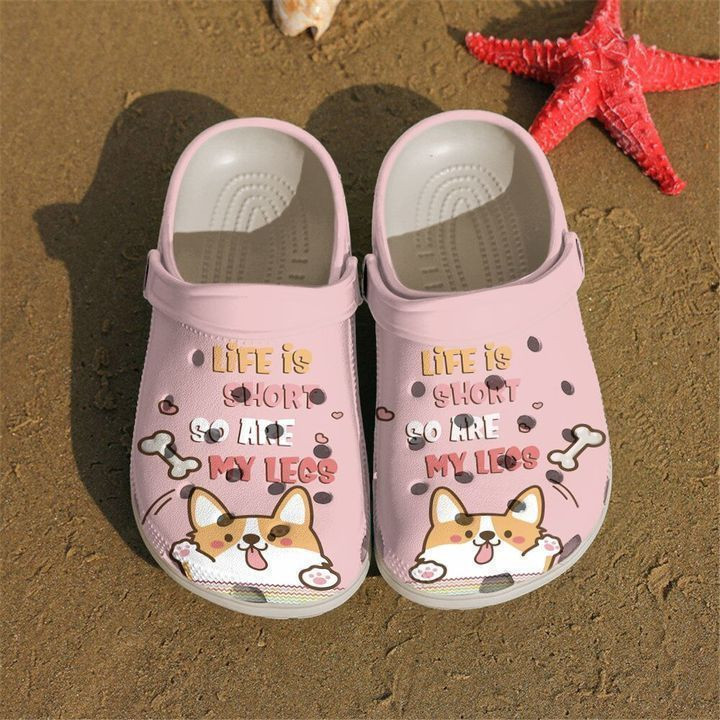 Corgi Life Is Short Classic Crocs-Style Clogs