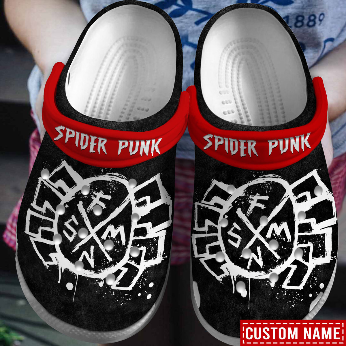 Spider Punk Comic Clogs Shoes