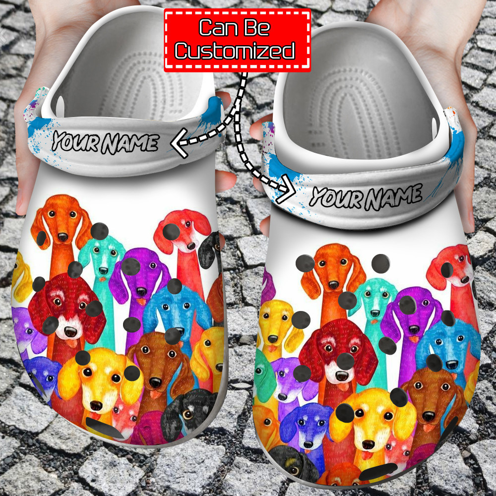 Dog Dachshund Colorful Clogs Shoes  Dog Lovers