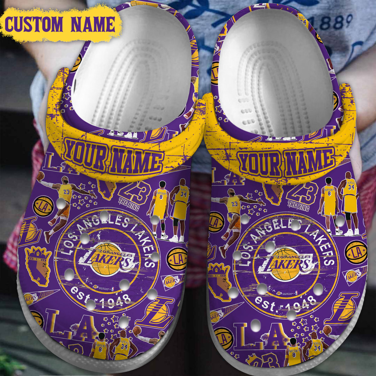 Nba Los Angeles Lakers Sport Clogs Shoes