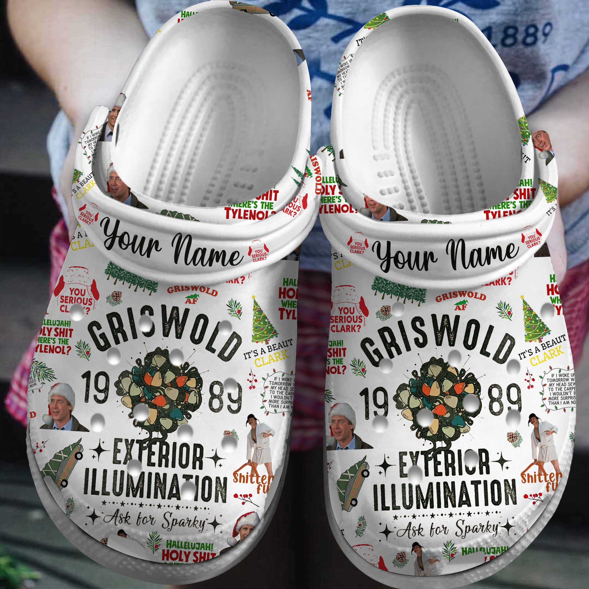 National Lampoons Christmas Vacation Movie Clogs Shoes Gift For Cat Lovers Gift For Men And