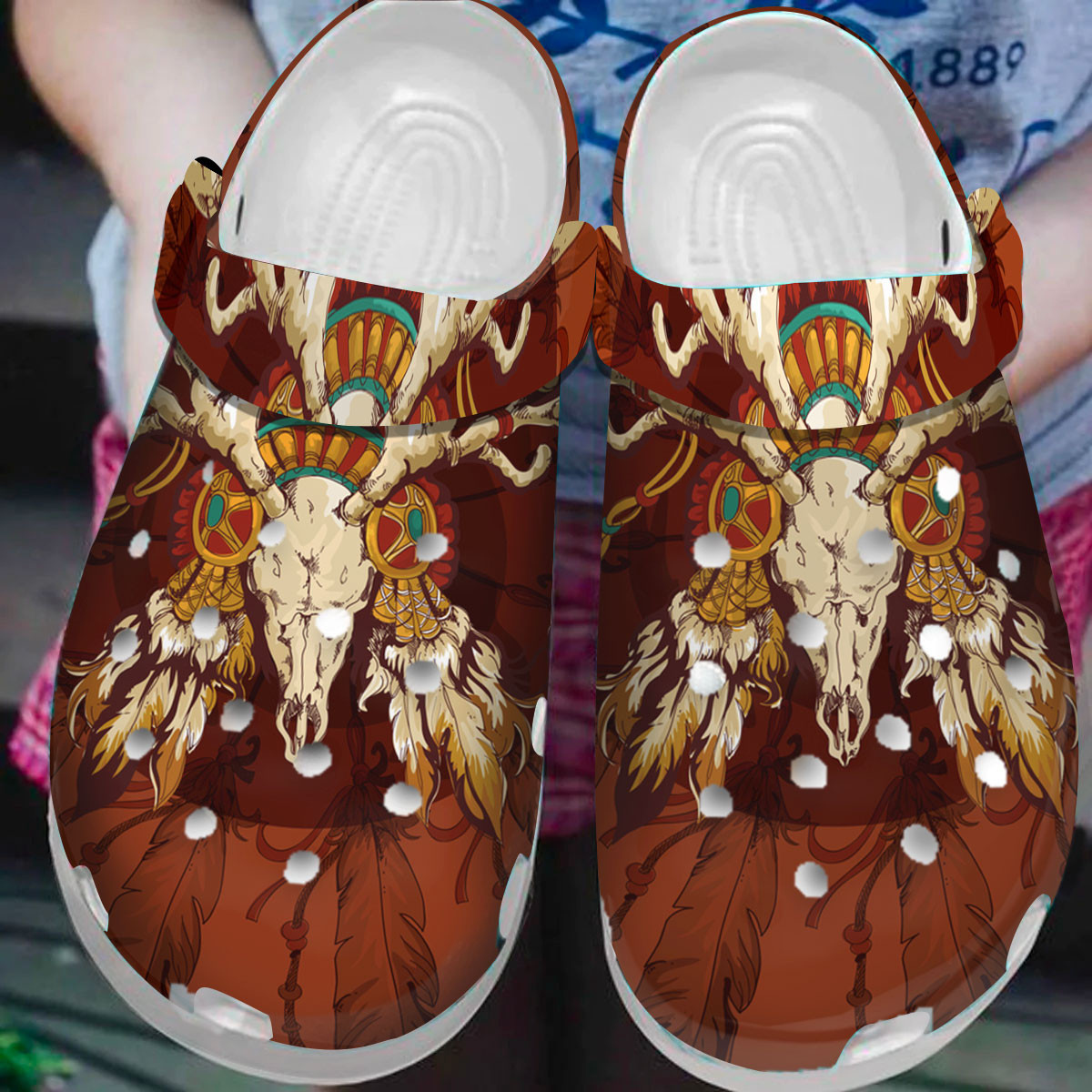 Native American Pattern Clogs Crocs-Style Clogs