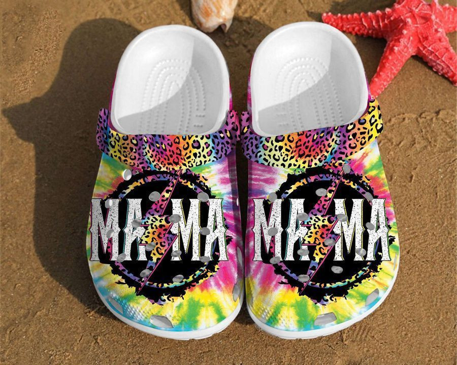 Rockstar Leopard Bleached Mama Colorful Crocs
