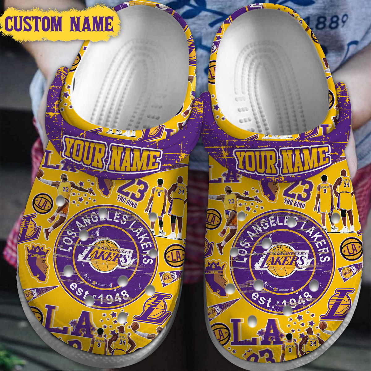 Los Angeles Lakers Nba Sport Clogs Shoes