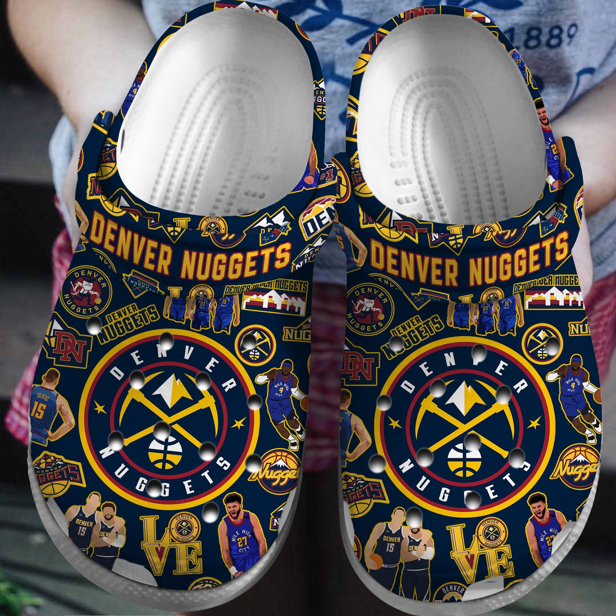 Denver Nuggets Nba Basketball Sport Clogs Shoes